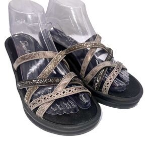 Skechers Rumbler Wave Lassie Sandal Women's Multi-Strap Wedge Open Toe Size 7